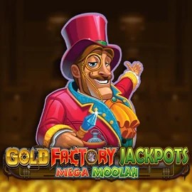 Gold Factory Jackpots Mega Moolah slot visual from Aurum Signature Studios available on magiuscasino-gr.com